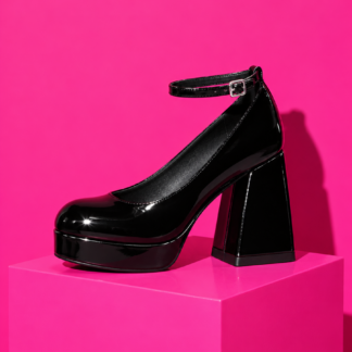 The Mary Jane Platform in black